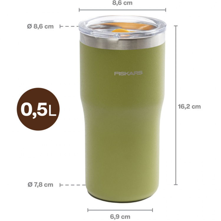 Fiskars Termosmugg grön 0,5 liter On-the-go mug