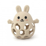 Magni Teether ball with bunny in LFGB silicone, beige - (5731)