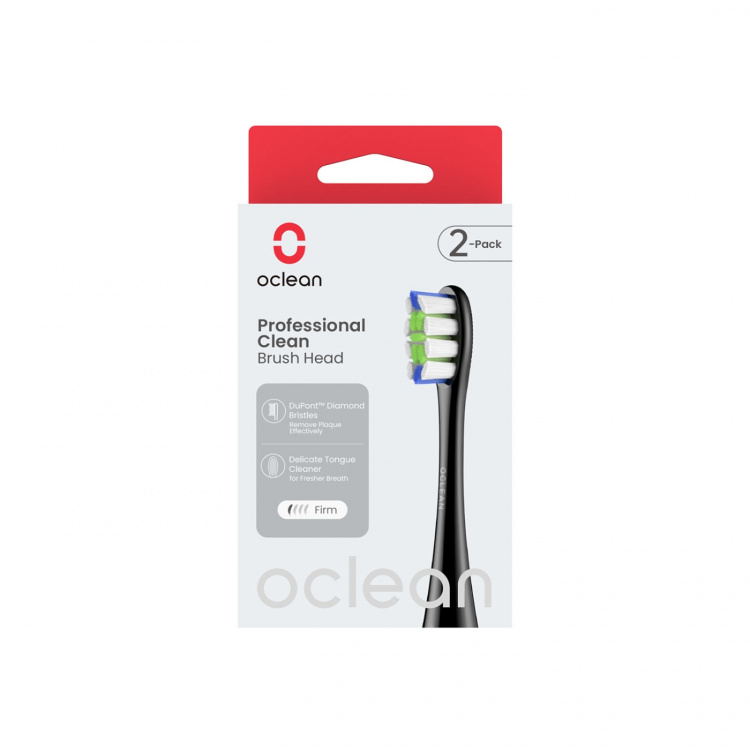 Oclean Brush Head Professional Clean 2 Pack Black
