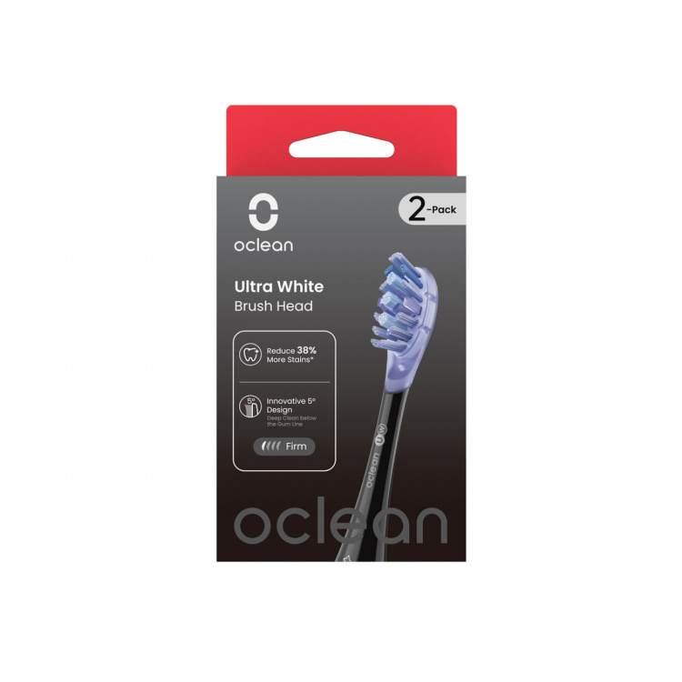 Oclean Brush Head Ultra White 2 Pack Black