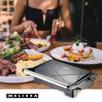 MELISSA Panini grill and contact grill with non-stick coating and overheating protection 1000W Black