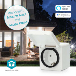 Nedis SmartLife Smart Plug | IP44 | Power meter | 3680 W | Plug with earth contact | -25 - 55 °C | Android™ / IOS | Grey / White | 1 pcs