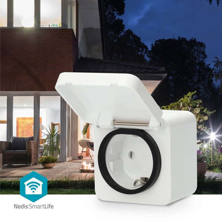 Nedis SmartLife Smart Plug | IP44 | Power meter | 3680 W | Plug with earth contact | -25 - 55 °C | Android™ / IOS | Grey / White | 1 pcs