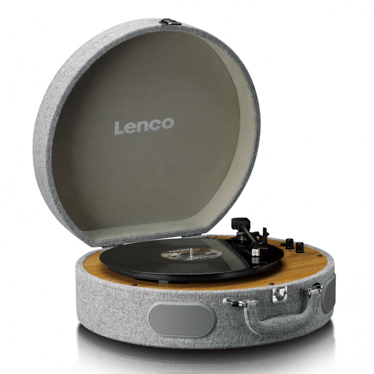 Lenco Wooden retro record player with built-in speakers, Bluetooth® and AT3600L cartridge Grey