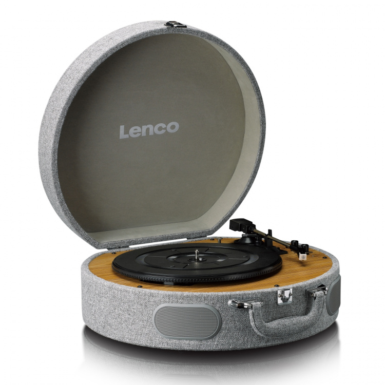 Lenco Wooden retro record player with built-in speakers, Bluetooth® and AT3600L cartridge Grey