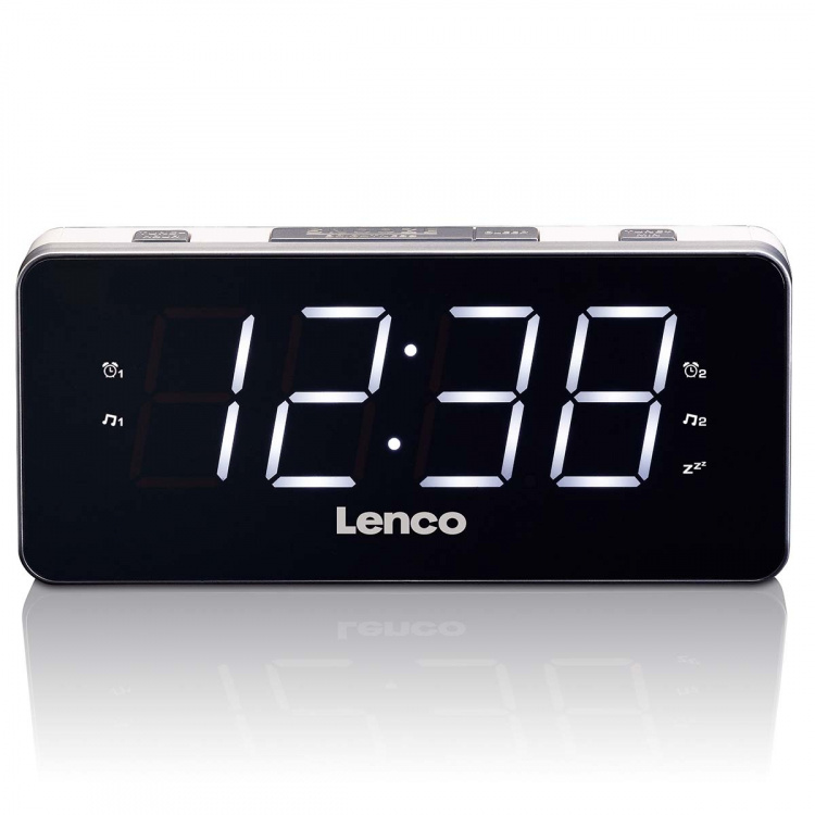 Lenco PLL FM Alarm Clock Radio large and clear 1.8