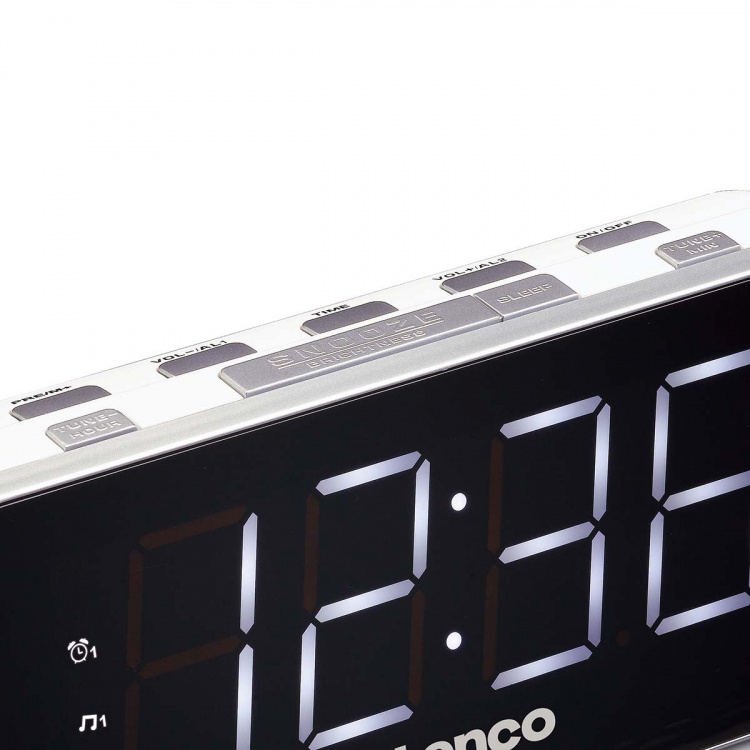 Lenco PLL FM Alarm Clock Radio large and clear 1.8