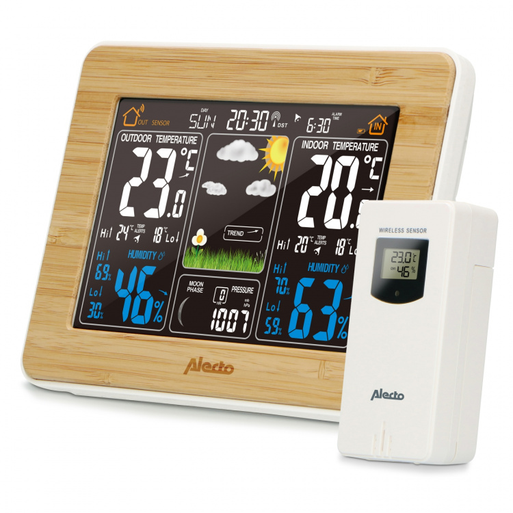 Alecto Weather station with wireless sensor Bamboo