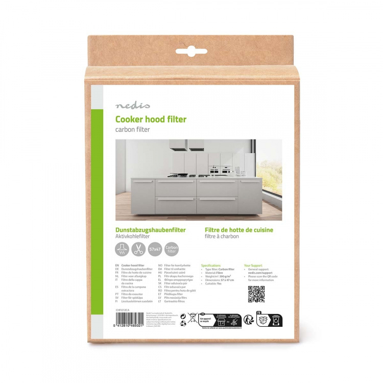 Nedis Cooker Hood Carbon Filter | Compatible with: Universal | Cuttable
