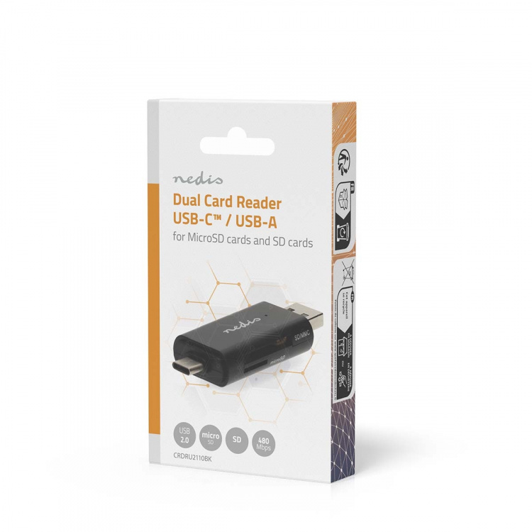 Nedis Card Reader | microSD (TF) / microSDHC (TF) / microSDXC (TF) / SD / SDHC / SDXC | USB 2.0 Nedis Card Reader | microSD (TF) / microSDHC (TF) / microSDXC (TF) / SD / SDHC / SDXC | USB 2.0