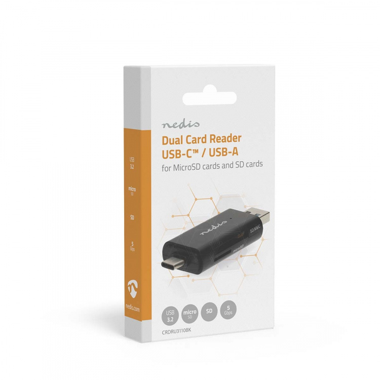 Nedis Card Reader | microSD (TF) / microSDHC (TF) / microSDXC (TF) / SD / SDHC / SDXC | USB 3.2 Gen1