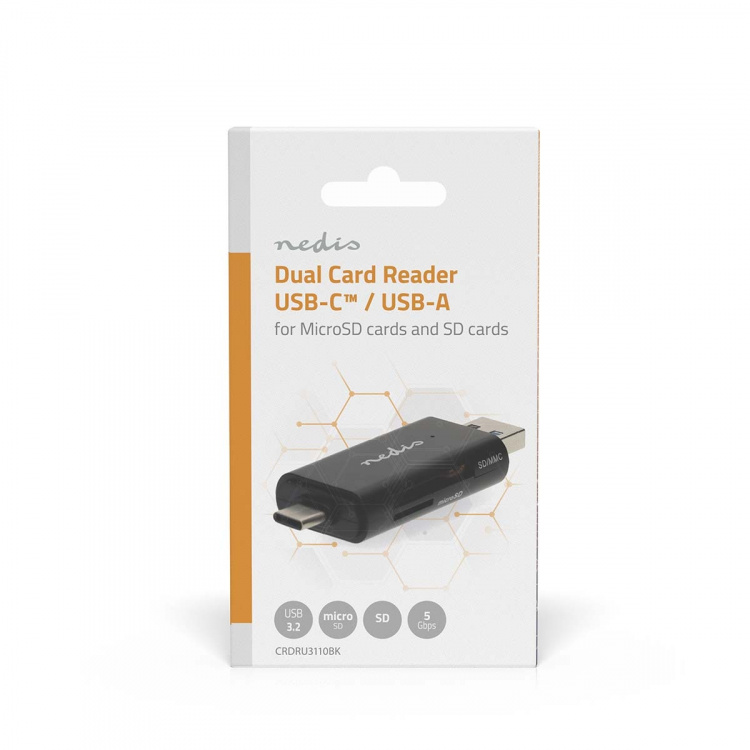 Nedis Card Reader | microSD (TF) / microSDHC (TF) / microSDXC (TF) / SD / SDHC / SDXC | USB 3.2 Gen1