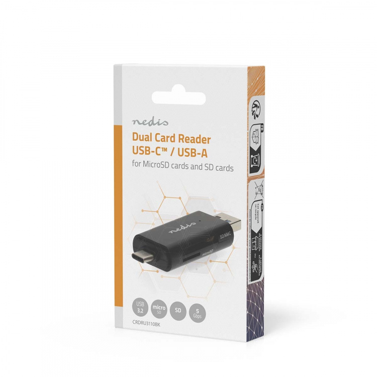 Nedis Card Reader | microSD (TF) / microSDHC (TF) / microSDXC (TF) / SD / SDHC / SDXC | USB 3.2 Gen1