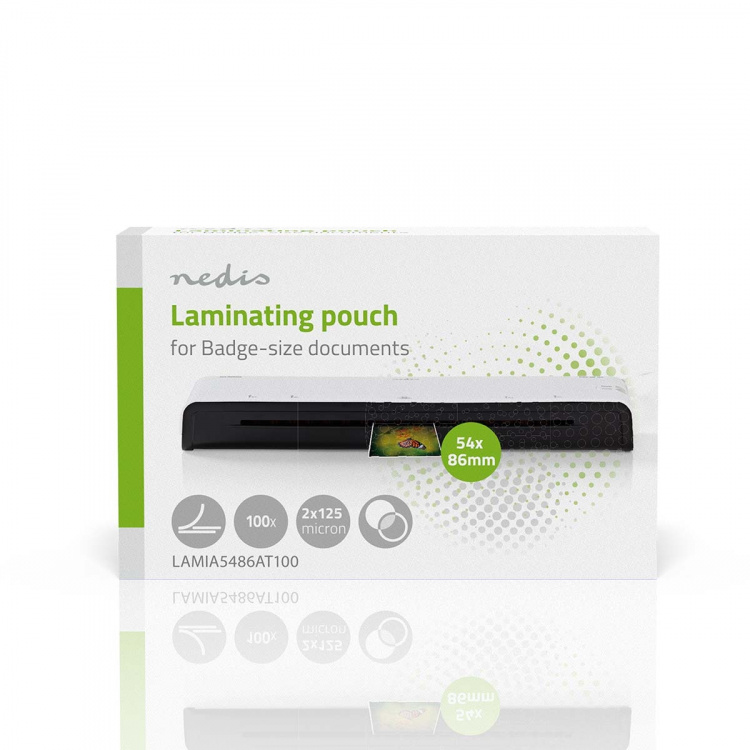 Nedis Laminating Film | 54x86mm | Thickness: 125 µm | Packed per: 100 pcs | PET | Transparent