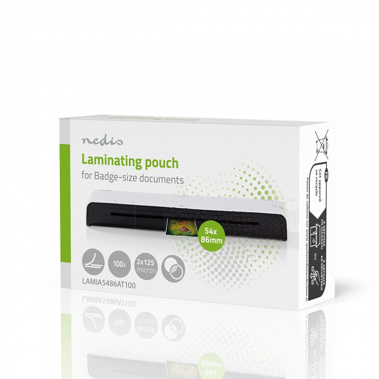 Nedis Laminating Film | 54x86mm | Thickness: 125 µm | Packed per: 100 pcs | PET | Transparent