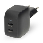 Nedis Wall Charger | PD3.0 | Quick charge feature | 2.25 / 3.0 A | Number of outputs: 2 | 2x USB-C™ | Automatic Voltage Selection | Black