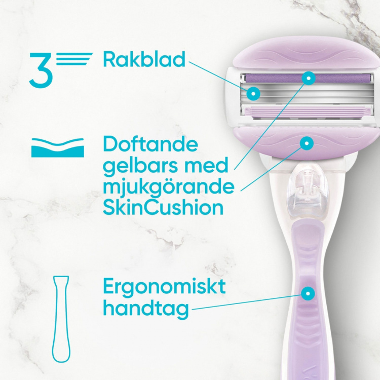 Gillette Rakhyvel Comfortglide Breeze + 4st rakblad