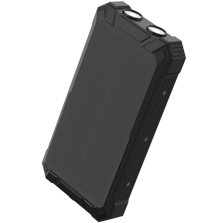 Denver PowerBank 20.000 mAh Solcell 4st kablar + trådlös laddning Svart Denver PowerBank 20.000 mAh Solcell 4st kablar + trådlös laddning Svart