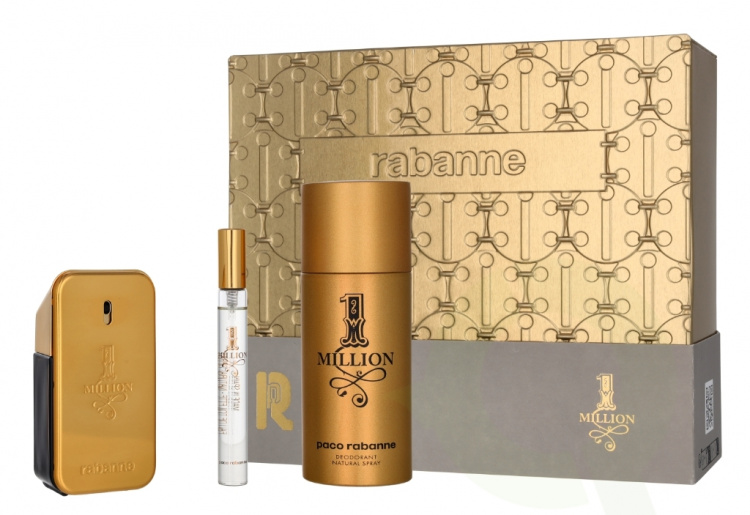 Paco Rabanne 1 Million Giftset 210 ml Edt Spray 50 ml/Deo Spray 150 ml/Edt Travel Spray 10 ml