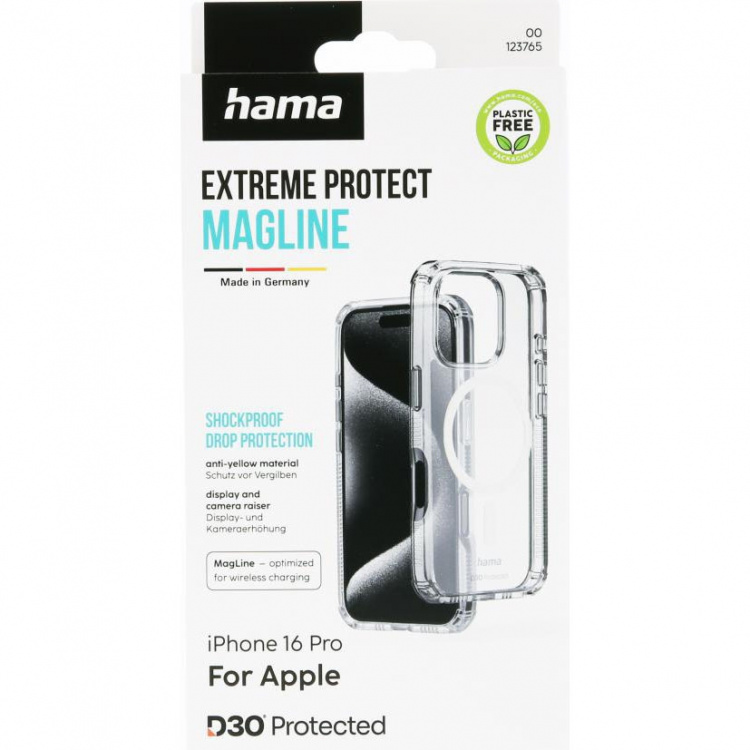 Hama Phone Case Extreme Protect iPhone 16 Pro MagCase Transparent Hama Phone Case Extreme Protect iPhone 16 Pro MagCase Transparent
