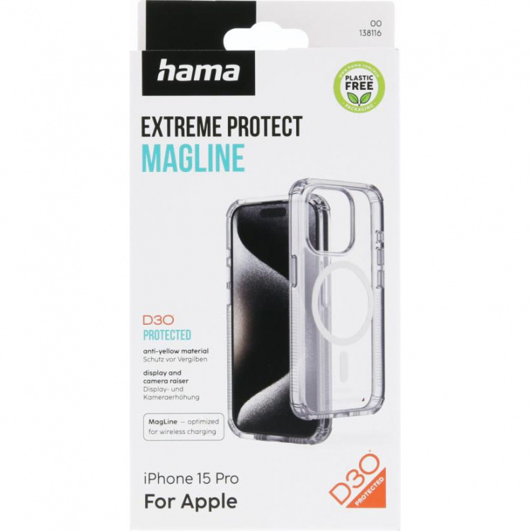 Hama Phone Case Extreme Protect iPhone 15 Pro MagCase Transparent