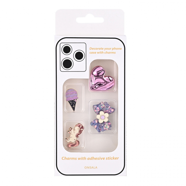 Onsala Charms Pimp Your Phone Metal and Plastic 4pcs