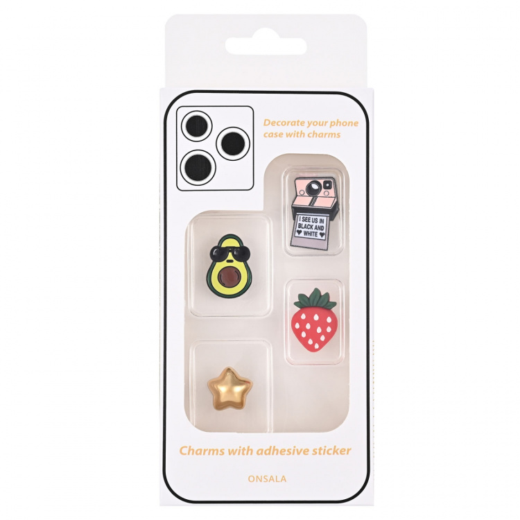 Onsala Charms Pimp Your Phone Metal and Plastic 4pcs