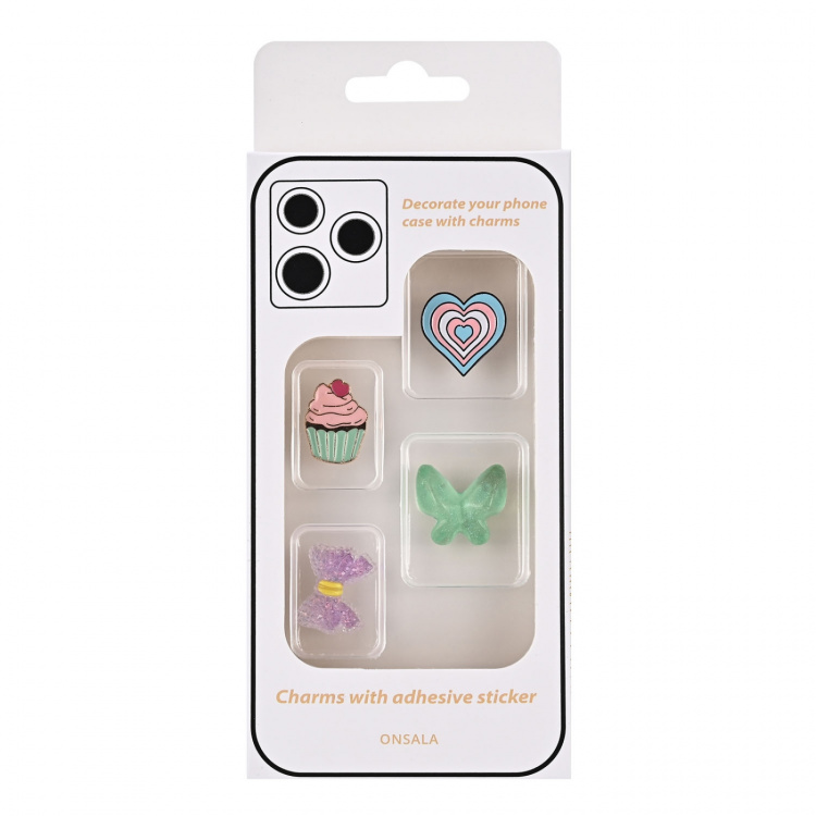 Onsala Charms Pimp Your Phone Metal and Plastic 4pcs
