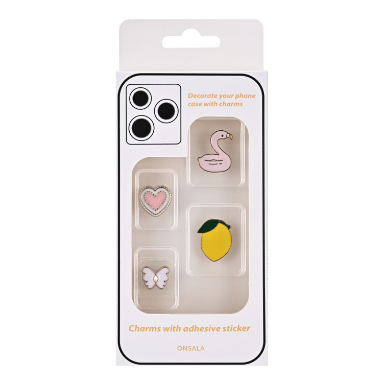 Onsala Charms Pimp Your Phone Metal and Plastic 4pcs Onsala Charms Pimp Your Phone Metal and Plastic 4pcs