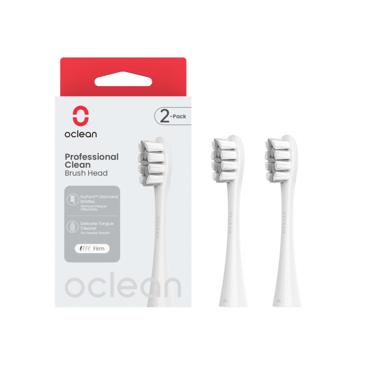 Oclean Brush Head Professional Clean 2 Pack Grey