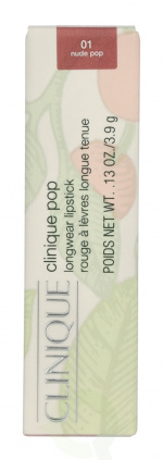 Clinique Pop Longwear Shine Lipstick 3.9 g #01 Nude Pop