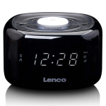 Lenco FM Clock Radio with Night Light Black