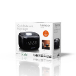 Lenco FM Clock Radio with Night Light Black