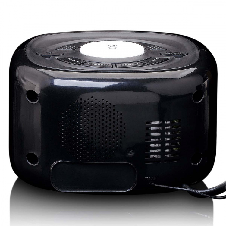 Lenco FM Clock Radio with Night Light Black