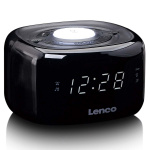 Lenco FM Clock Radio with Night Light Black