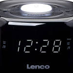 Lenco FM Clock Radio with Night Light Black