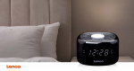 Lenco FM Clock Radio with Night Light Black