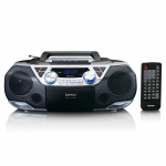 Lenco Portable Boombox with DAB+/FM radio, Bluetooth®, CD, Cassette Recorder and USB player Silver