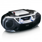 Lenco Portable Boombox with DAB+/FM radio, Bluetooth®, CD, Cassette Recorder and USB player Silver