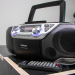 Lenco Portable Boombox with DAB+/FM radio, Bluetooth®, CD, Cassette Recorder and USB player Silver