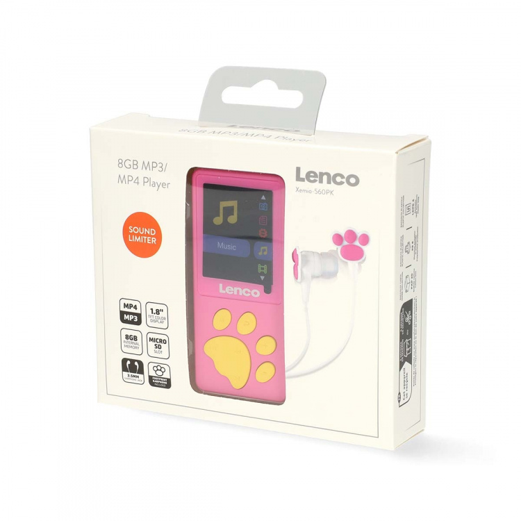 Lenco MP3/MP4 player with 8GB memory Pink