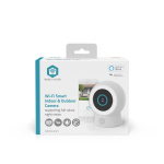 Nedis SmartLife Outdoor Camera | 3MP Full HD 1296p | IP65 | Cloud Storage (optional) / microSD (not included) / Onvif | 5 V DC | With motion sensor | Night vision | White