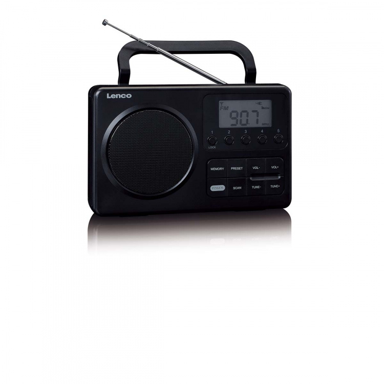 Lenco Compact Portable FM Radio with LCD Screen Black