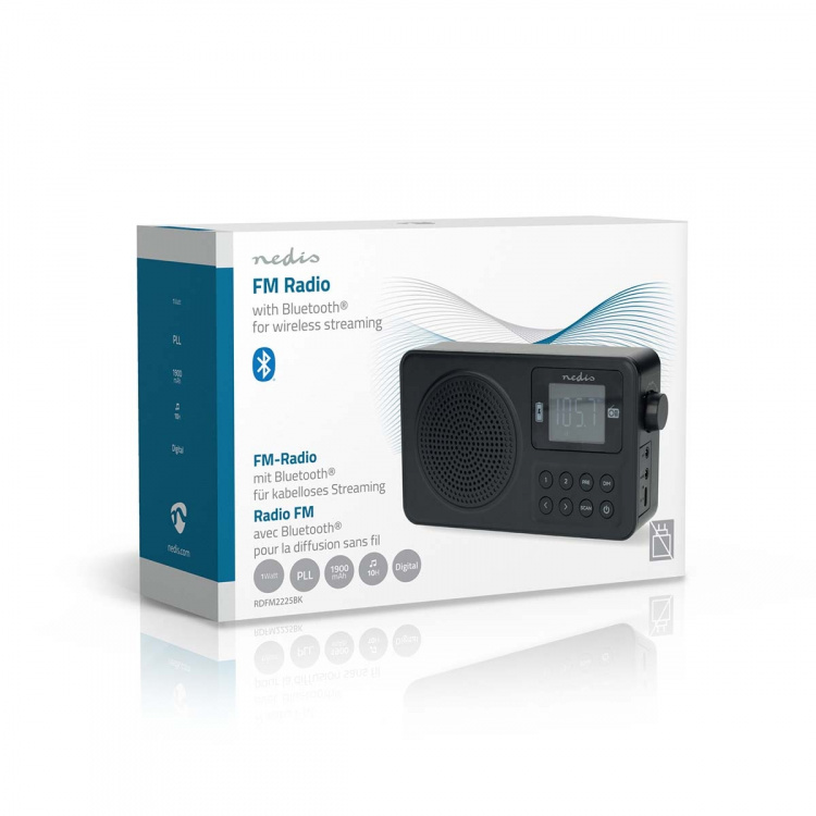 Nedis FM Radio | Portable Design | FM | Accu Powered / USB Powered | Digital | 2 W | Screen size: 1.77 