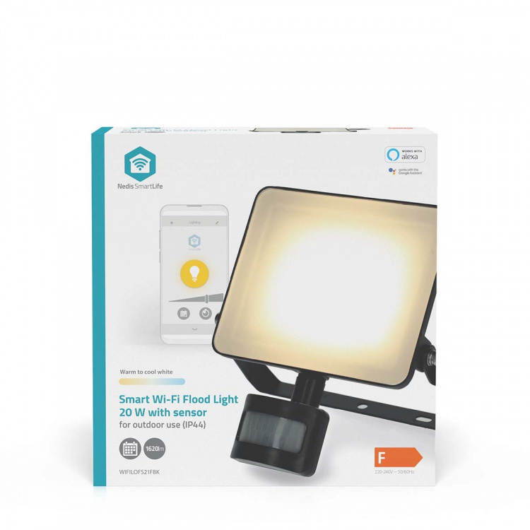 Nedis SmartLife Floodlight | Motion Sensor | 1620 lm | Wi-Fi | 20 W | Warm to Cool White | 3000 - 6500 K | Aluminium | Android™ / IOS