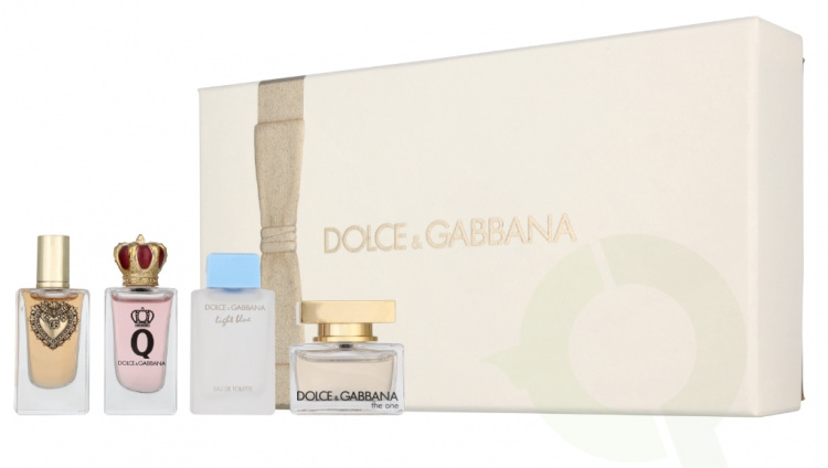 Dolce & Gabbana Miniatures Set For Women 19.5 ml Devotion Edp 5ml/Q Edp 5ml/The One Edp 5ml/Light Blue Edt 4,5ml