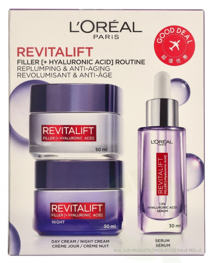L\'Oreal Revitalift Filler Renew Routine Set 130 ml Day Cream 50ml/Night Cream 50ml/Serum 30ml