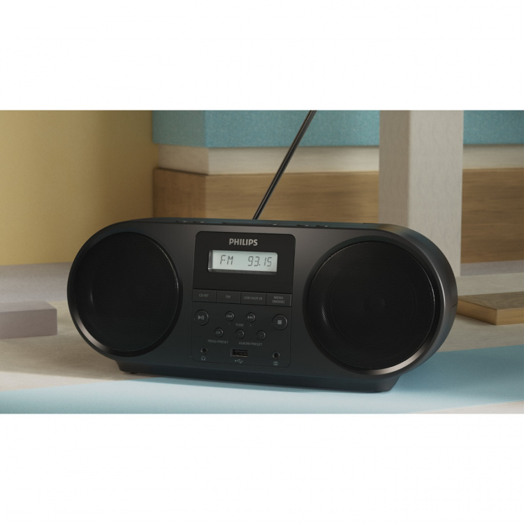 Philips Boombox CD/FM-radio/Bluetooth TAZ5000/10 Svart Philips Boombox CD/FM-radio/Bluetooth TAZ5000/10 Svart