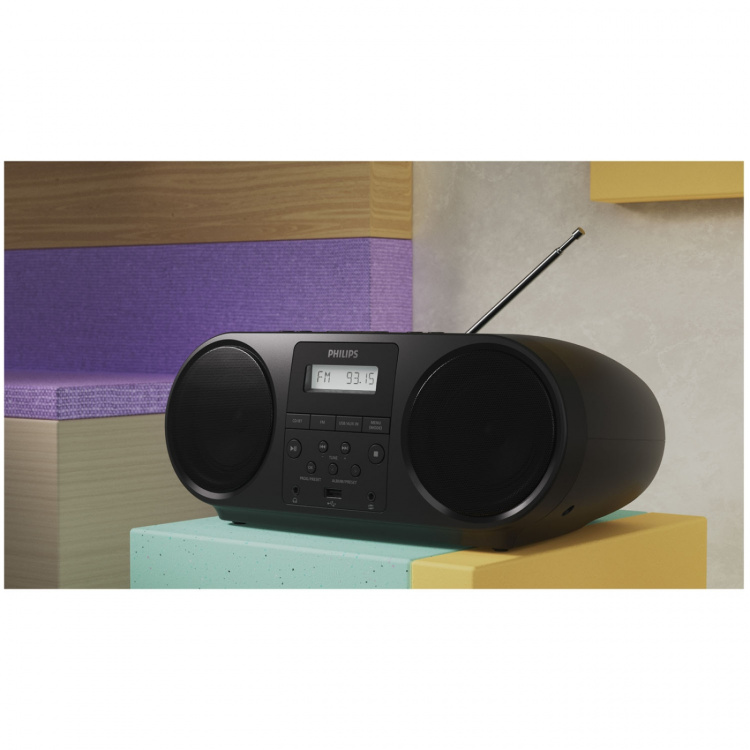 Philips Boombox CD/FM-radio/Bluetooth TAZ5000/10 Svart Philips Boombox CD/FM-radio/Bluetooth TAZ5000/10 Svart