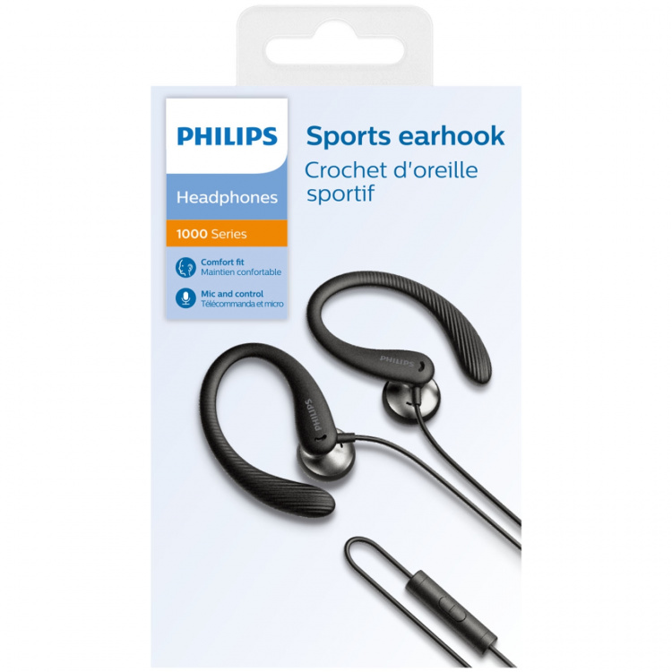 Philips Hörlurar In-Ear Sport IPX2 Kabel Svart